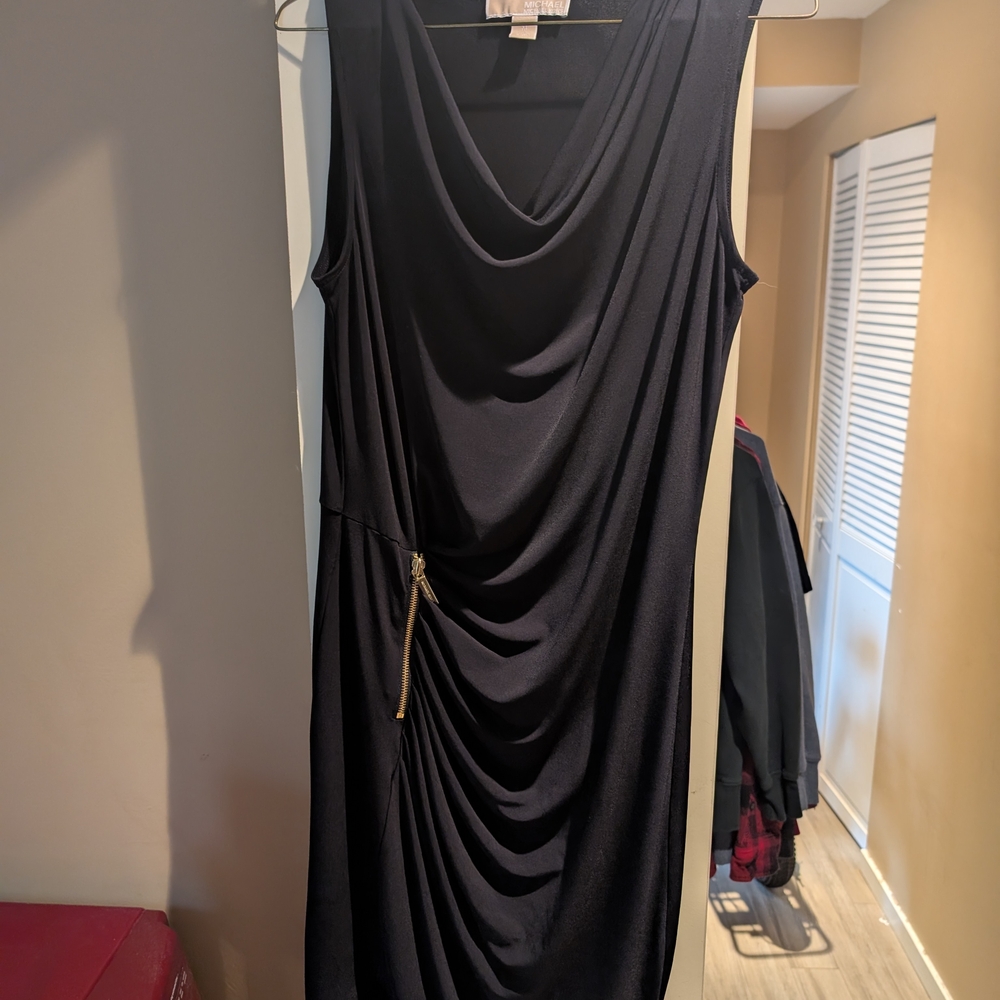 Elegant Black Draped Dress